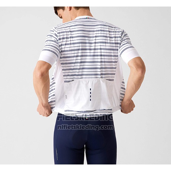 2019 Fietskleding La Passione Stripe Wit Korte Mouwen en Koersbroek